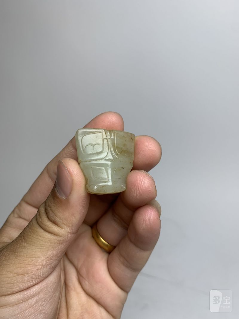 明 白玉兽面形珮 - 图3
